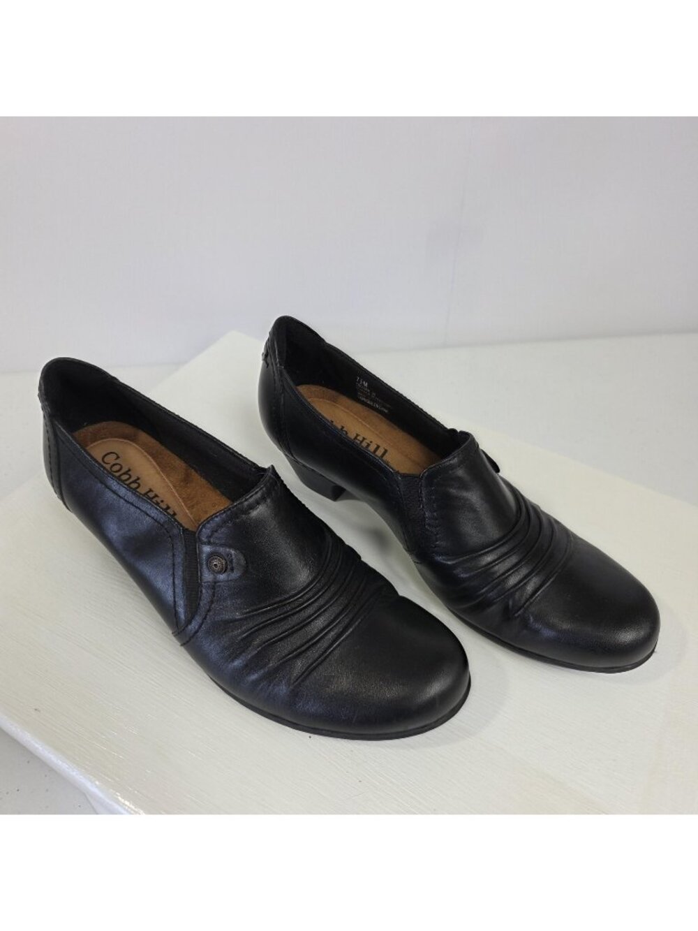 Cobb Hill By New Balance Shoes Womens Size 7.5 Black Leather Slip On Comfort